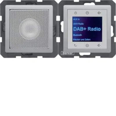 BERKER Q.1/Q.3/Q.7 Radio Touch DAB+ con altavoz aluminio lacado terciopelo