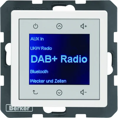 BERKER Q.1/Q.3/Q.7 Radio Touch DAB+ mit Bluetooth, weißer Samt