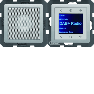 BERKER Q.1/Q.3/Q.7 Radio Touch DAB+ with loudspeaker aluminum velvet lacquered