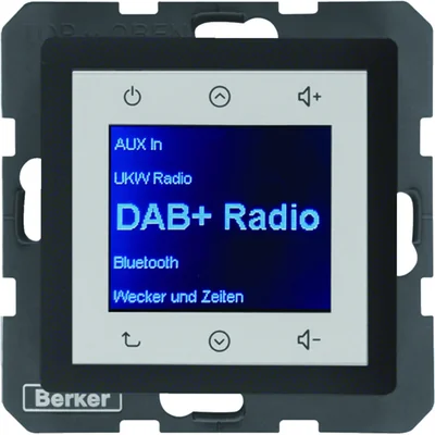 BERKER Q.1/Q.3/Q.7 Radio Touch DAB+ z Bluetooth antracyt aksamit lakierowany