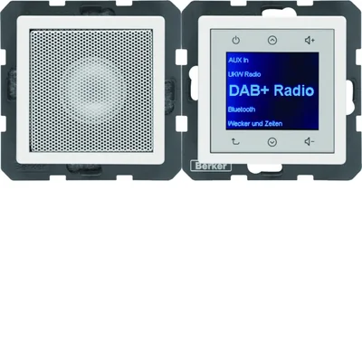 BERKER Q.1/Q.3/Q.7 Radio Touch DAB+ z głośnikiem biały aksamit