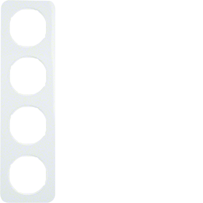 Berker R.1 4-gang white gloss frame