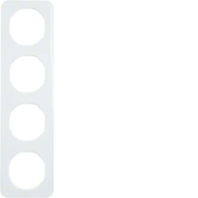 Berker R.1 4-gang white gloss frame