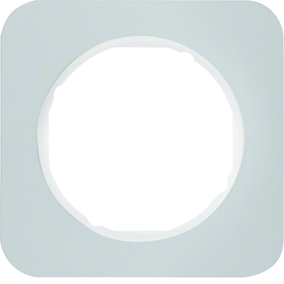 Berker R.1 alu/white 1-fold frame