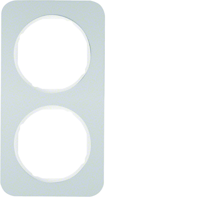 Berker R.1 alu/white 2-fold frame