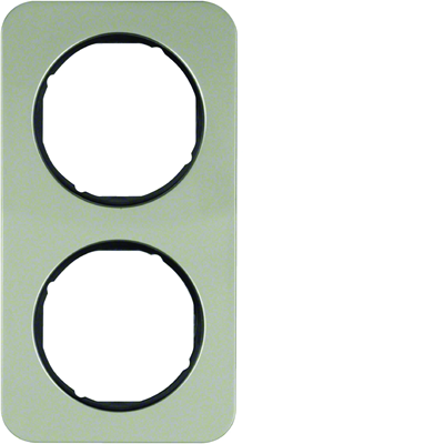 Berker R.1 double bezel, stainless steel/black