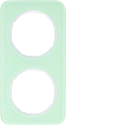 Berker R.1 double frame glass, white