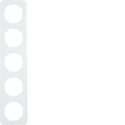 Berker R.1 Marco de 5 pliegues, blanco, brillante