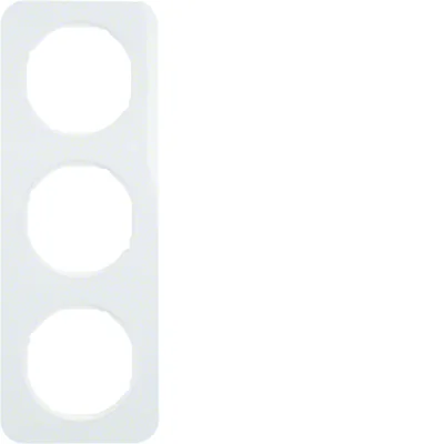 Berker R.1 Marco triple, blanco, brillante