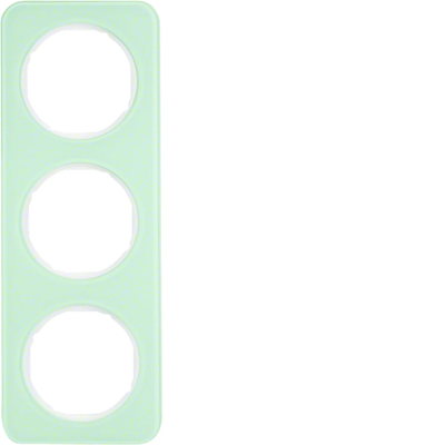 Berker R.1 triple frame glass, white