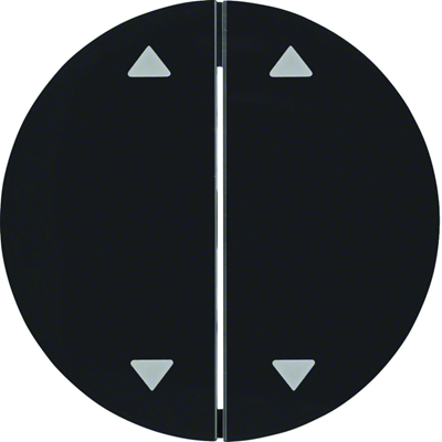 Berker R.1/R.3 black glossy keys with "arrow" symbol