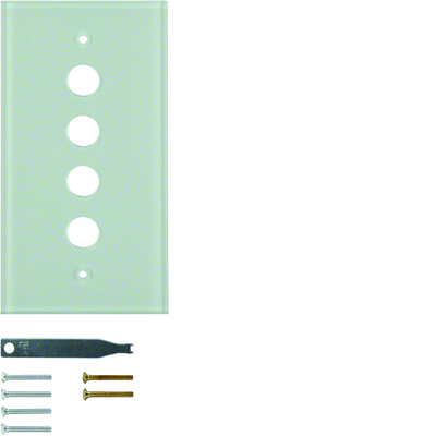 BERKER TS Glass top plate 4-fold transparent
