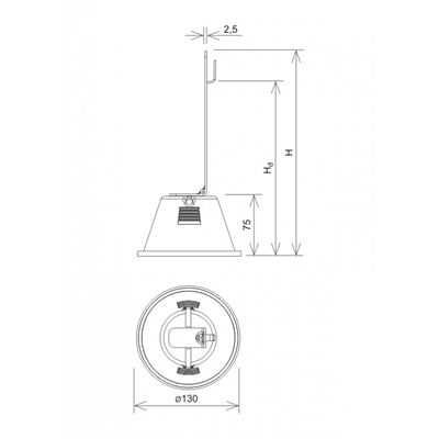 Betonstiel aus Kunststoff mit Verlängerung H=175 mm Z-Bogen