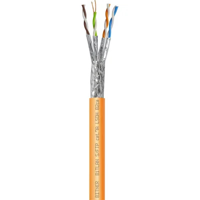 Безгалогенний кабель BiTLAN S/FTP 4x2x22AWG cat.7A 1200MHz LSOH B2ca для IT-мереж з підвищеними вимогами до пожежної безпеки