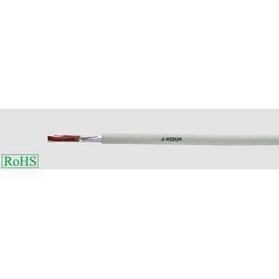 Bezhalogenový stíněný datový kabel J-H(St)H Bd 2x2x0,8 mm šedý, barevné vodiče dle DIN VDE 0815