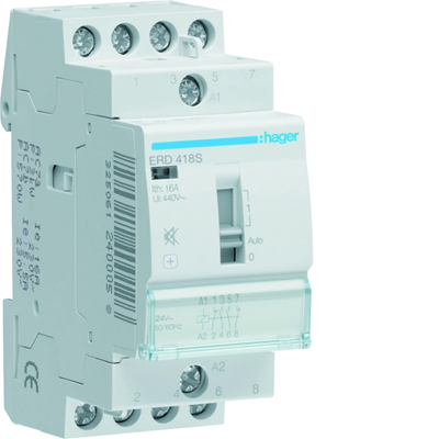 Безшумне електромагнітне монтажне реле 24V AC/DC 2NO+2NC 16A