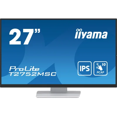 Biały monitor dotykowy iiyama ProLite T2752MSC-W1 27" IPS LED /HDMI, DisplayPort/ Głośniki, Powłoka NANO