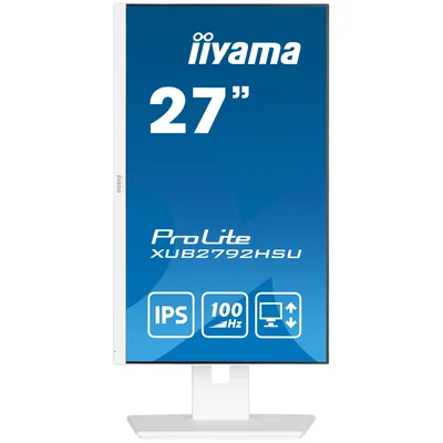 Білий монітор iiyama ProLite XUB2792HSU-W6 27" IPS LED 100Hz 0.4ms /HDMI, DisplayPort, USB-хаб/ FlickerFree
