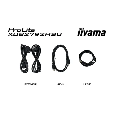 Bílý monitor iiyama ProLite XUB2792HSU-W6 27" IPS LED 100Hz 0,4ms /HDMI, DisplayPort, USB hub/ Flicker-Free