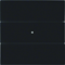 B.IQ Button 3-gang standard verre noir