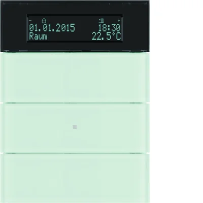 B.IQ Przycisk 3-krotny z regulatorem temperatury i wyświetlaczem szkło białe