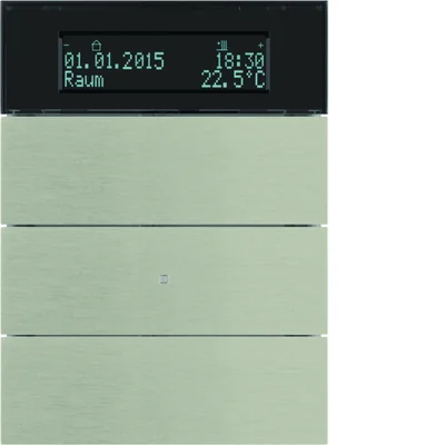 B.IQ Pulsador de 3 posiciones con regulador de temperatura y display, acero inoxidable