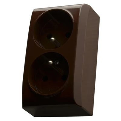 BIS Double earthed socket brown