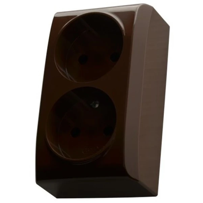 BIS Double socket brown