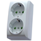 BIS Double socket-outlet with earthing, with shutters, white