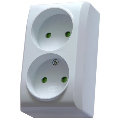 BIS Double socket, white