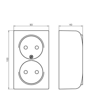 BIS Double socket white