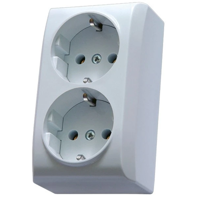 BIS Double socket with earthing schuko white