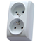 BIS Double socket with grounding white