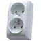 BIS Double socket with grounding white