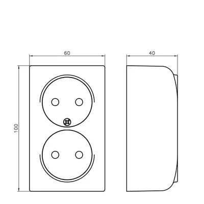 BIS Gniazdo podwójne, biały