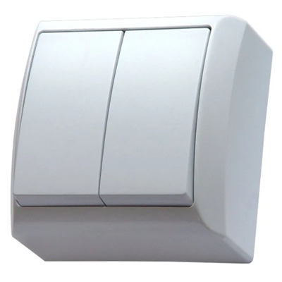 BIS Interruptor de dos grupos, candelabro blanco