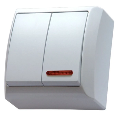 BIS Interruptor de dos grupos, candelabro blanco