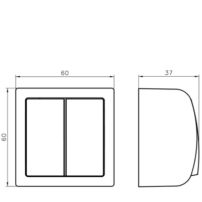 BIS Interruptor de dos grupos, candelabro blanco