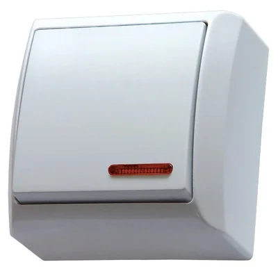 BIS Łącznik jednobiegunowy z podświetleniem biały