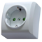 BIS Single socket-outlet with earthing schko with shutters for current paths, white