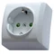 BIS Single socket-outlet with earthing schko with shutters for current paths, white