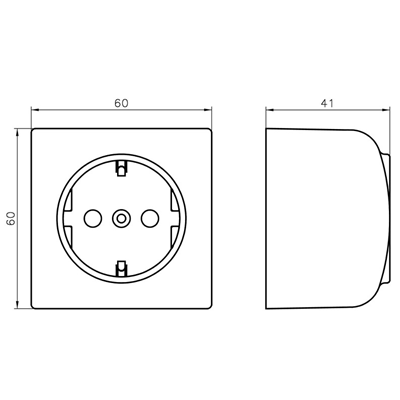 BIS Single socket-outlet with earthing schko with shutters for current paths, white