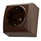 BIS Single socket with grounding brown