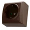 BIS Single socket with grounding brown