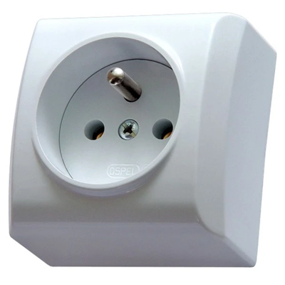 BIS Single socket with grounding white