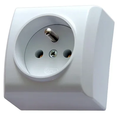 BIS Single socket with grounding white