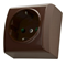 BIS Single socket, with shutters, brown