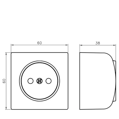 BIS Single socket, with shutters, white