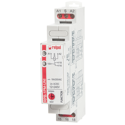 Bistabilní relé 12-240V AC/DC 1P AgSnO2 16A / 250V AC