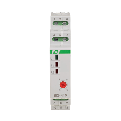 Bistable 4-function DIN relay with two 24V control circuits